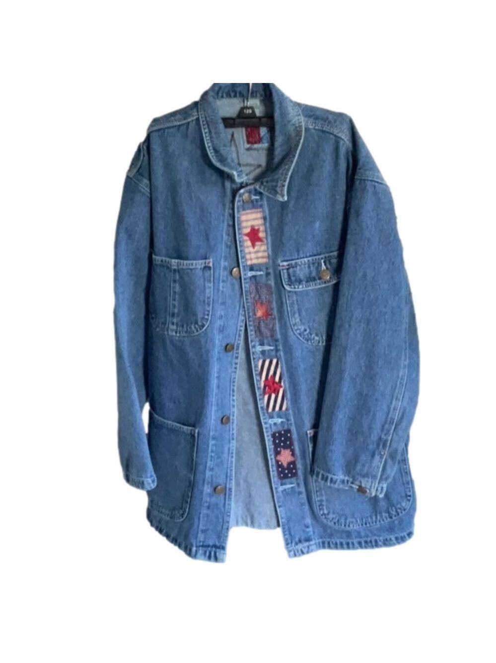 VINTAGE HAND EMBROIDERED JEAN JACKET WITH STARS